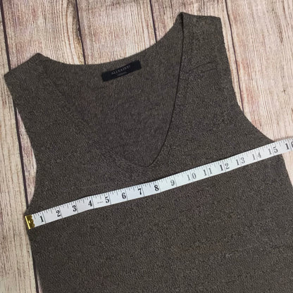 AllSaints Grey Brown Asymmetric Sleeveless Jumper Dress Size M