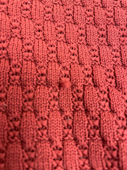 BHS Vintage 1980s Burgundy Maroon Red Tie Neck Jumper 18