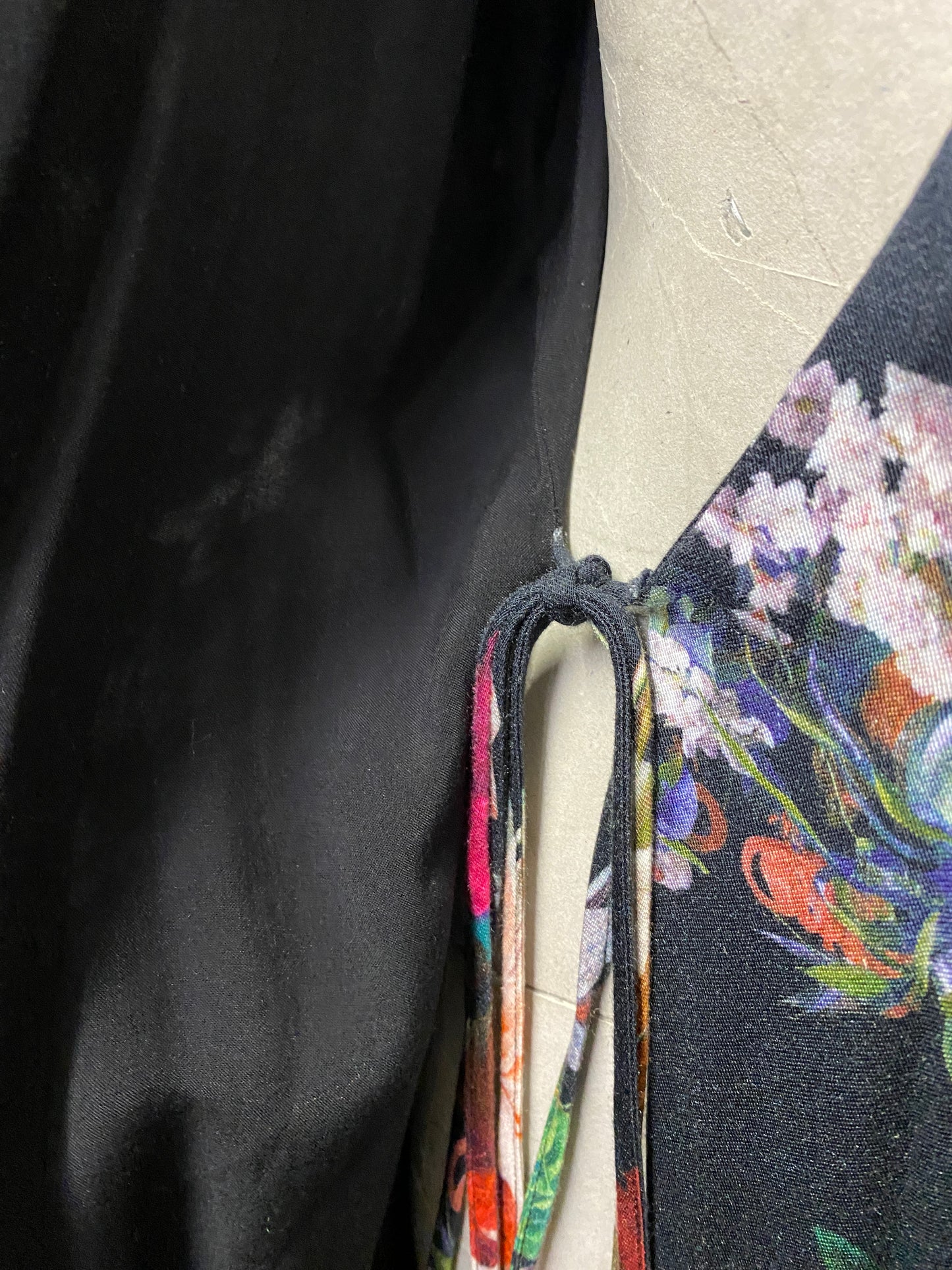 Perspective Black and Multicolour Floral Maxi Wrap Dress 8