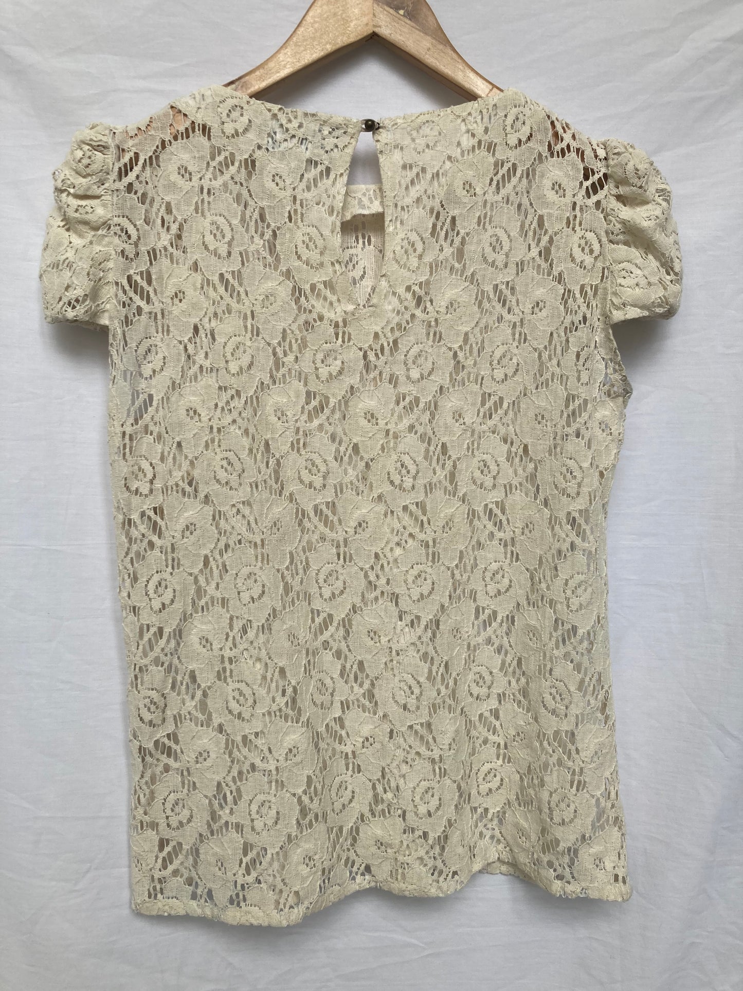 AMBALI Paris Cream Lace Blouse Size 12