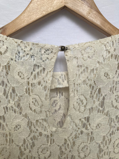 AMBALI Paris Cream Lace Blouse Size 12