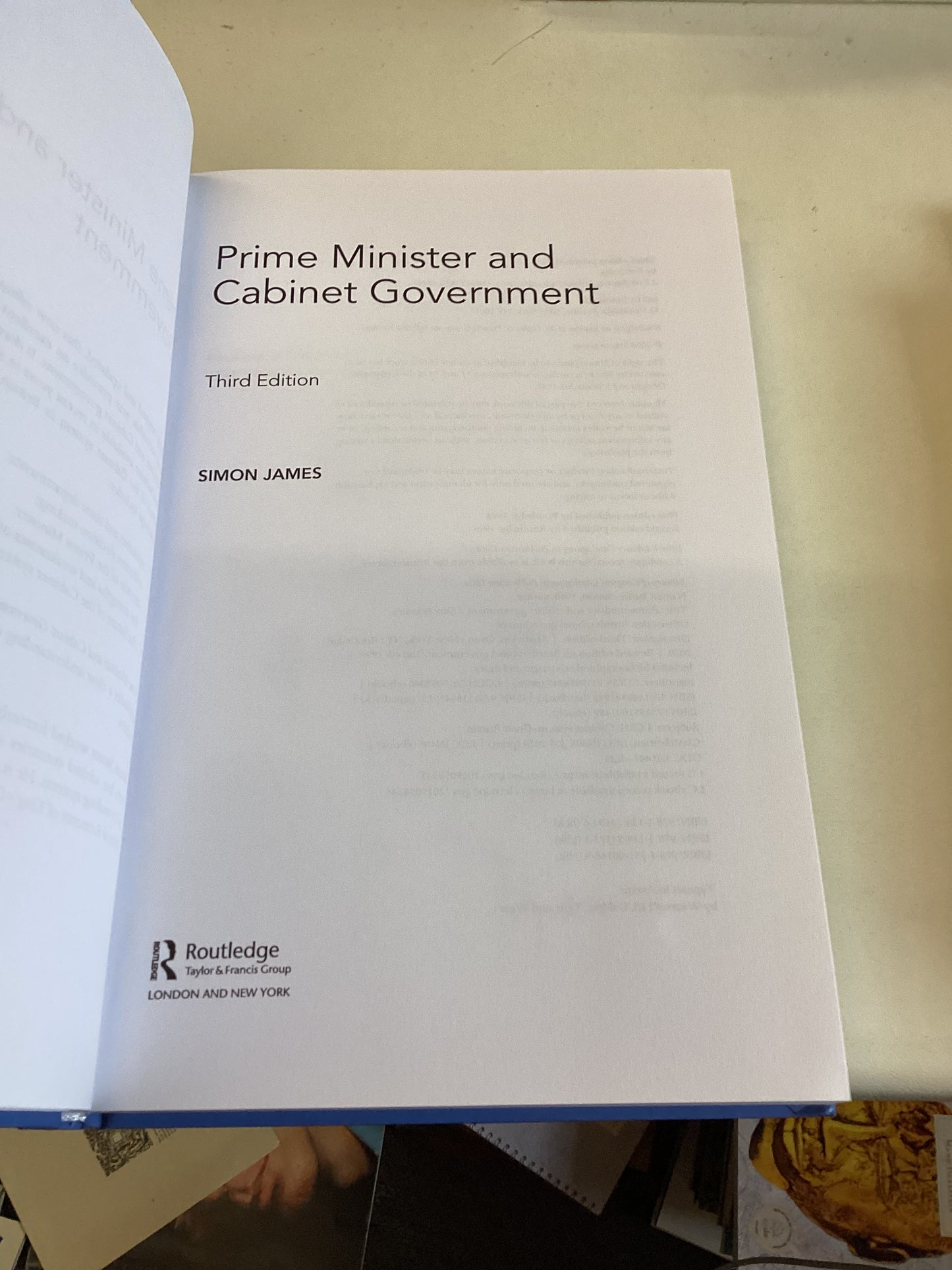 Prime Minister and Cabinet Government Simon James Signed