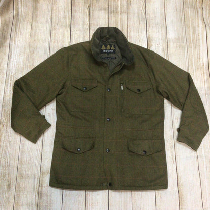Barbour Green Herringbone Over Check Sapper Jacket Size L