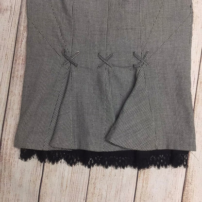 Karen Millen Black & White Wool & Lace Pencil Skirt Size 8