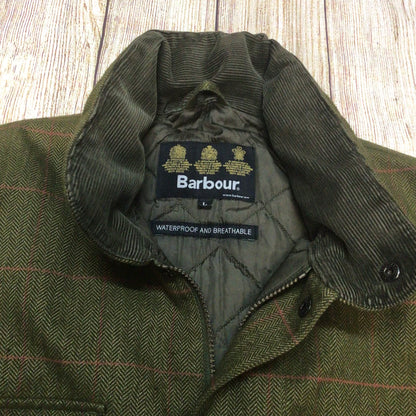 Barbour Green Herringbone Over Check Sapper Jacket Size L