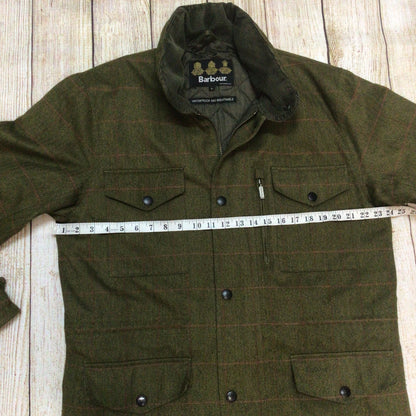 Barbour Green Herringbone Over Check Sapper Jacket Size L