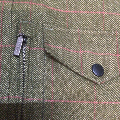 Barbour Green Herringbone Over Check Sapper Jacket Size L