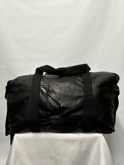 AllSaints Black Leather Mito Weekender Bag