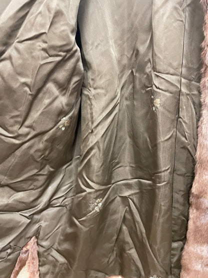 Vintage Brown Faux Fur Jacket Coat Medium