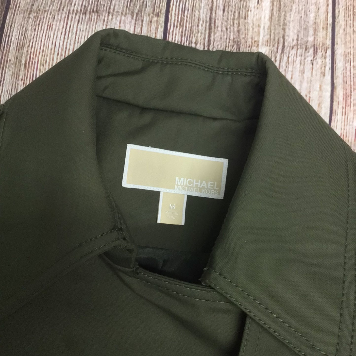 Michael Kors Green Mac Trench Coat w/Belt Size M