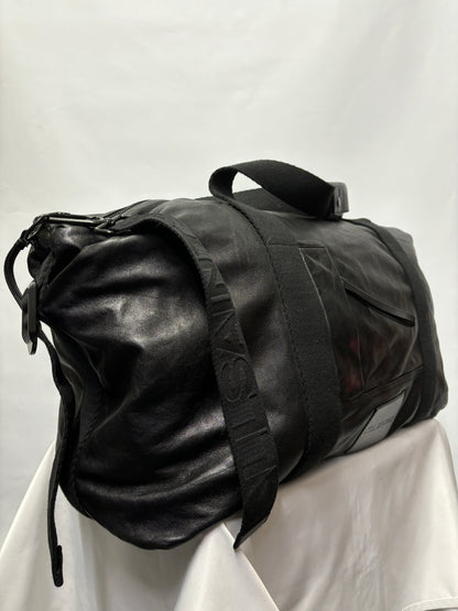 AllSaints Black Leather Mito Weekender Bag