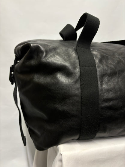 AllSaints Black Leather Mito Weekender Bag