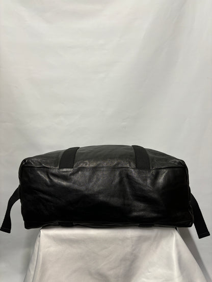 AllSaints Black Leather Mito Weekender Bag