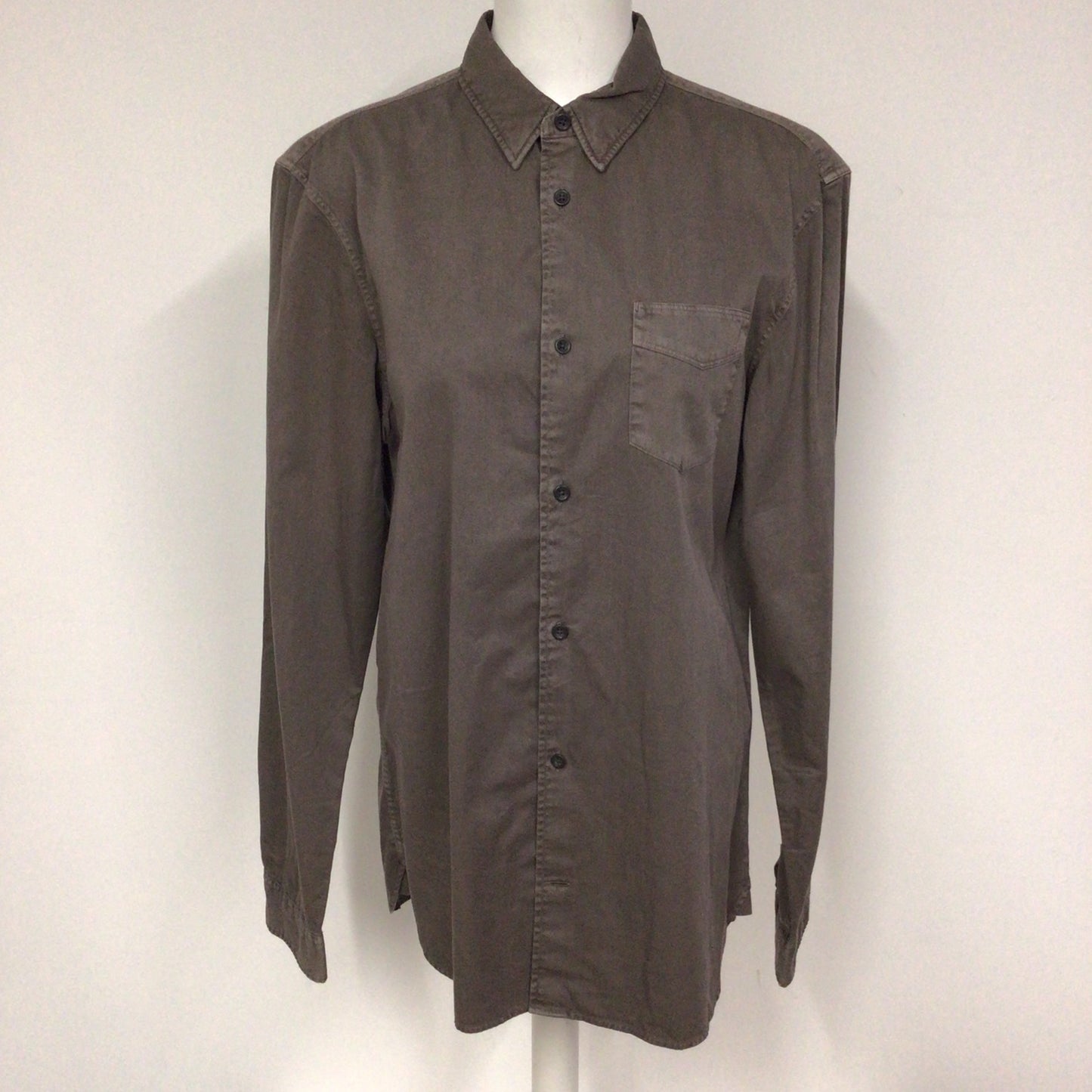 AllSaints Grey Dilla Long Sleeve Shirt Size M