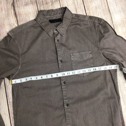 AllSaints Grey Dilla Long Sleeve Shirt Size M