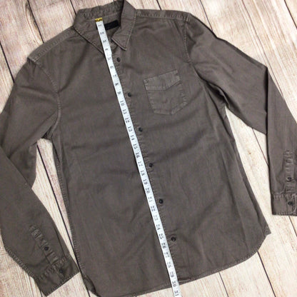 AllSaints Grey Dilla Long Sleeve Shirt Size M