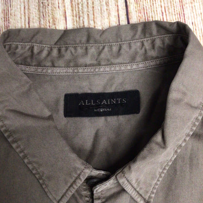 AllSaints Grey Dilla Long Sleeve Shirt Size M