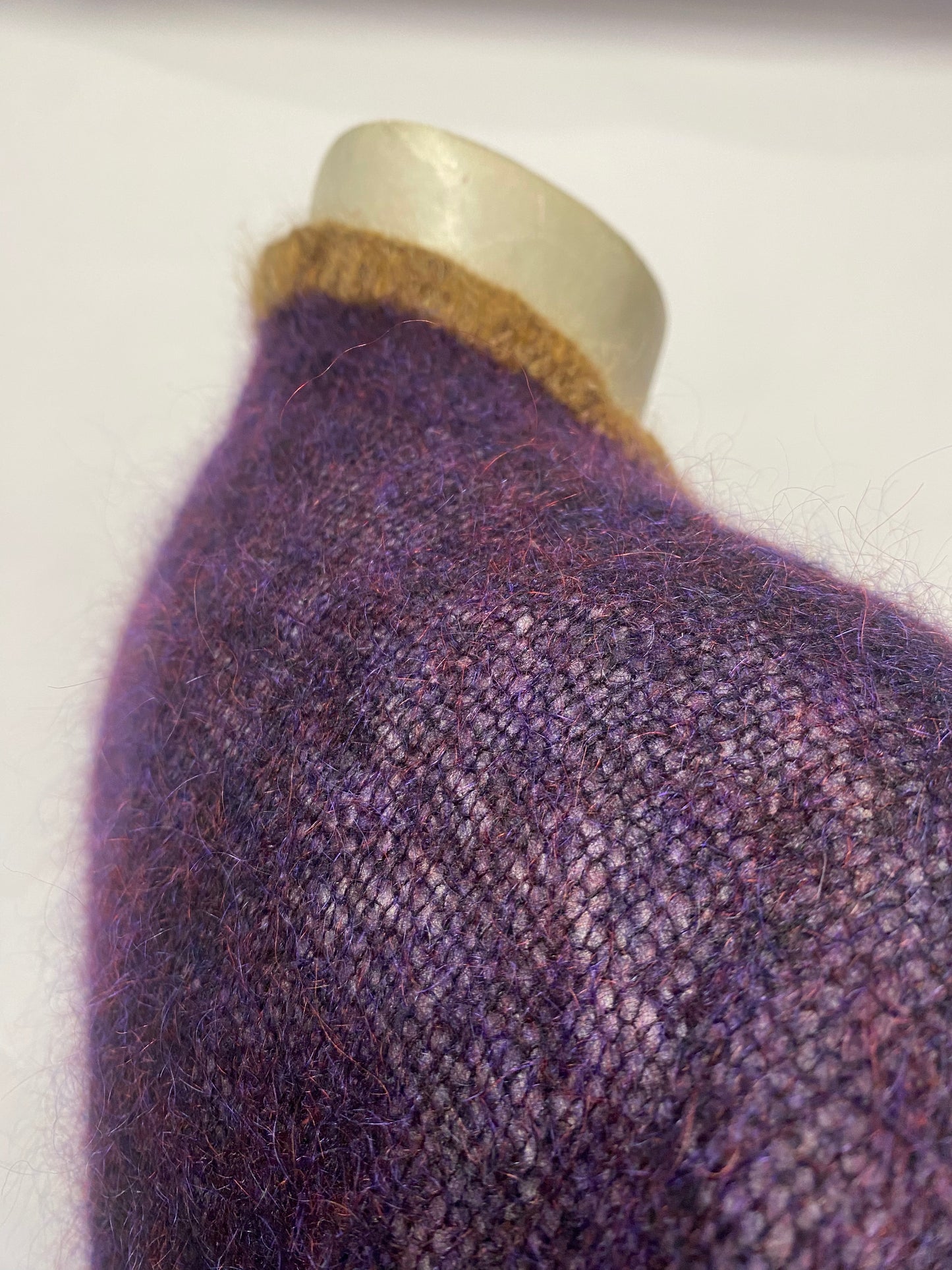 Chine Collection Purple Mohair Blend Open Cardigan with Bell Sleeves M/L