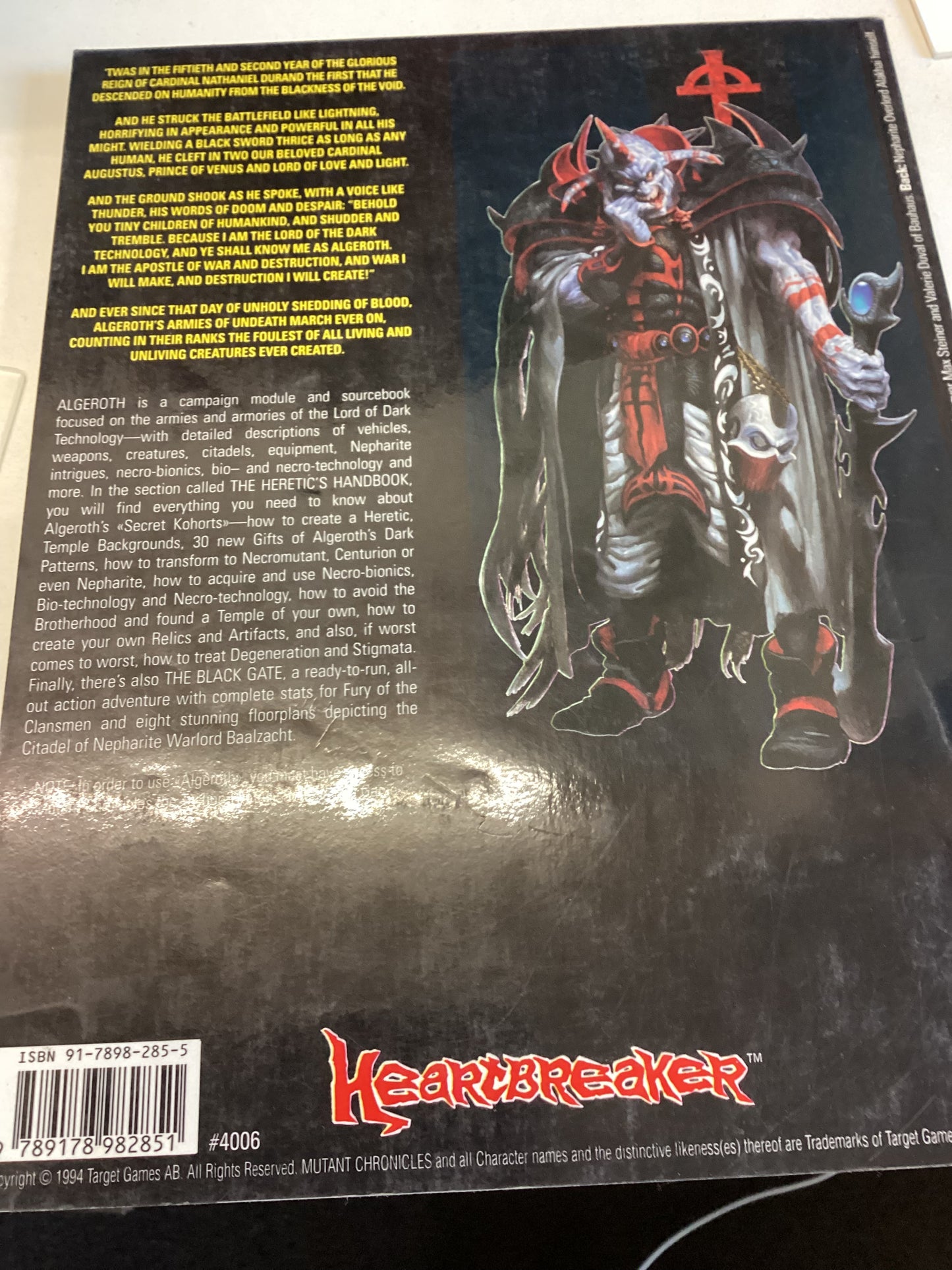 Mutant Chronicles RPG Algeroth The Apostle of War With The Heretic's Handbook