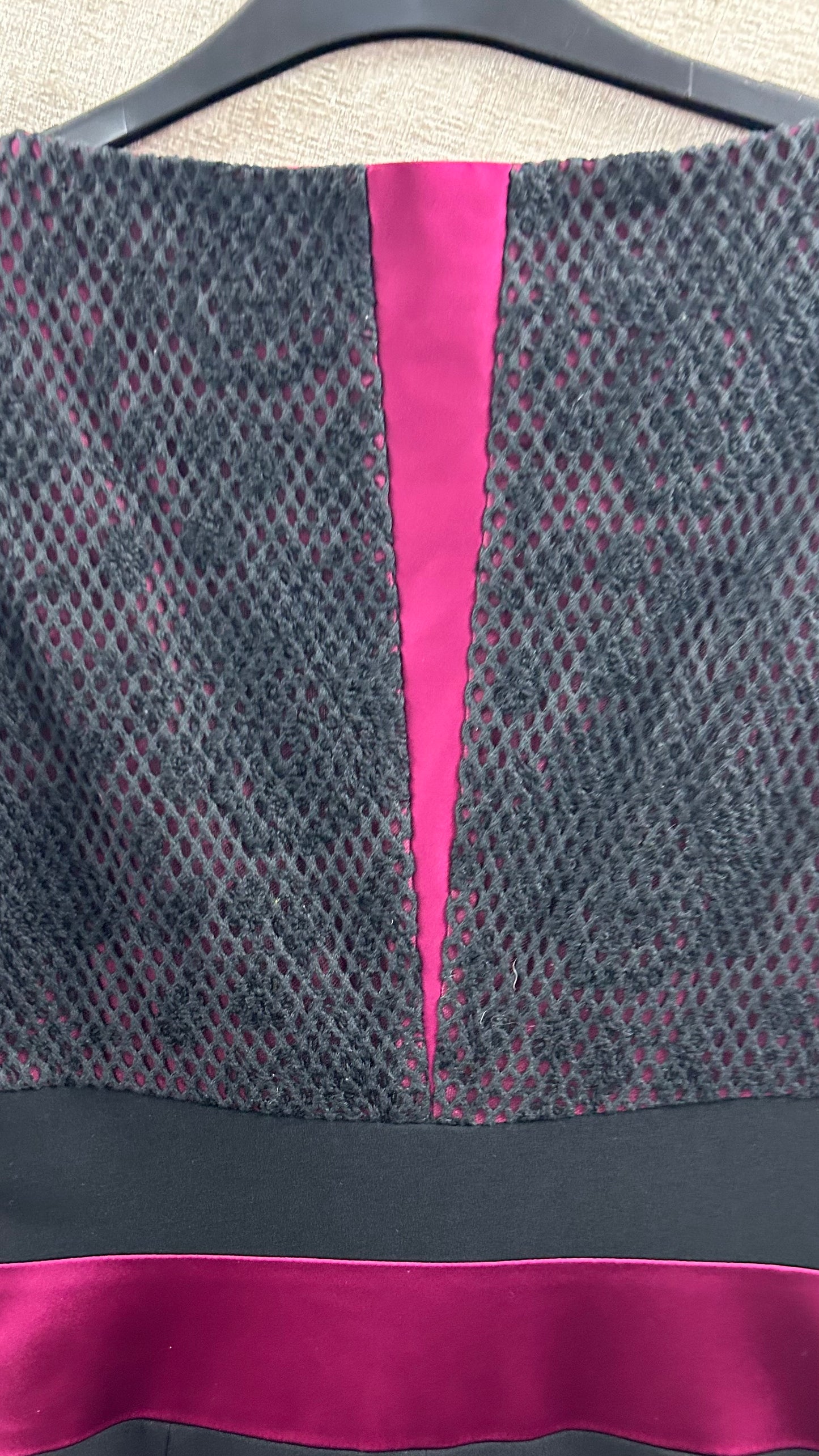 Karen Millen Bodycon Dress, black pink 10