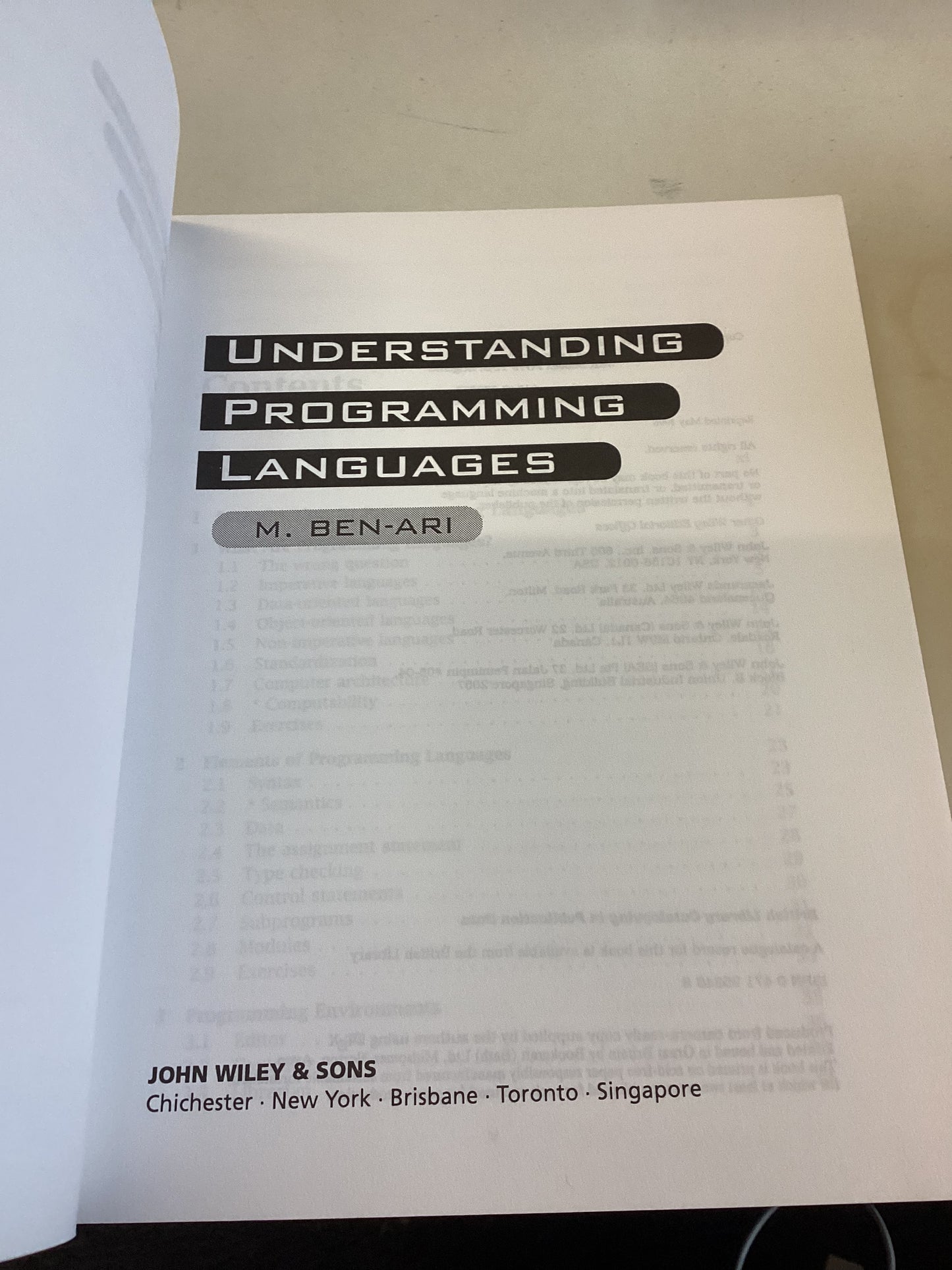 Understanding Programming Languages M Ben-Ari