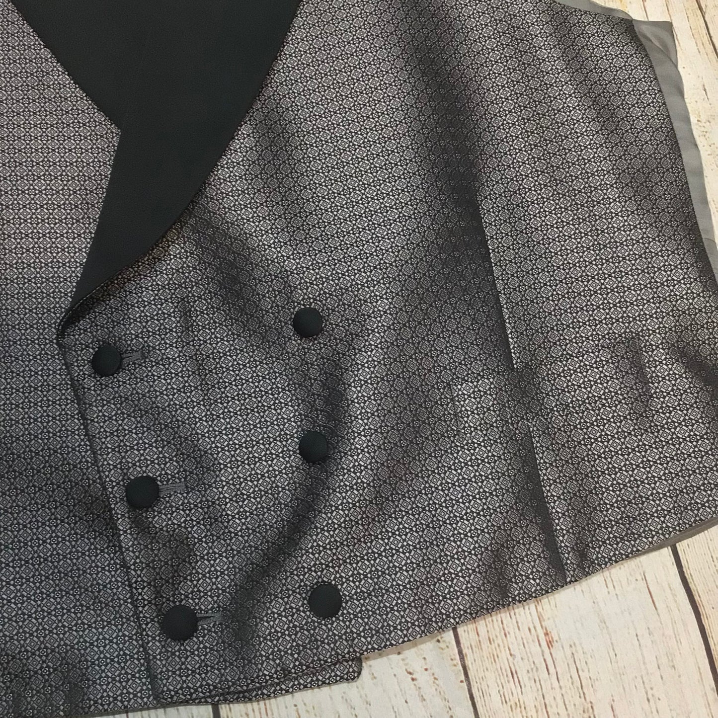 Ede & Ravenscroft Grey Double Breasted 100% Silk Waistcoat Size 44R