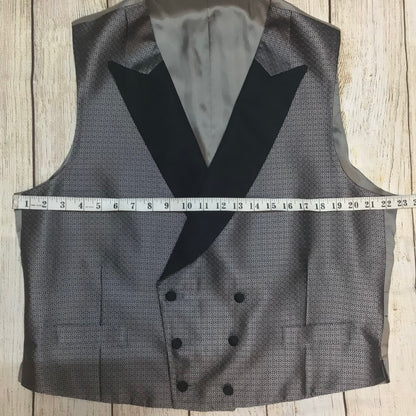 Ede & Ravenscroft Grey Double Breasted 100% Silk Waistcoat Size 44R