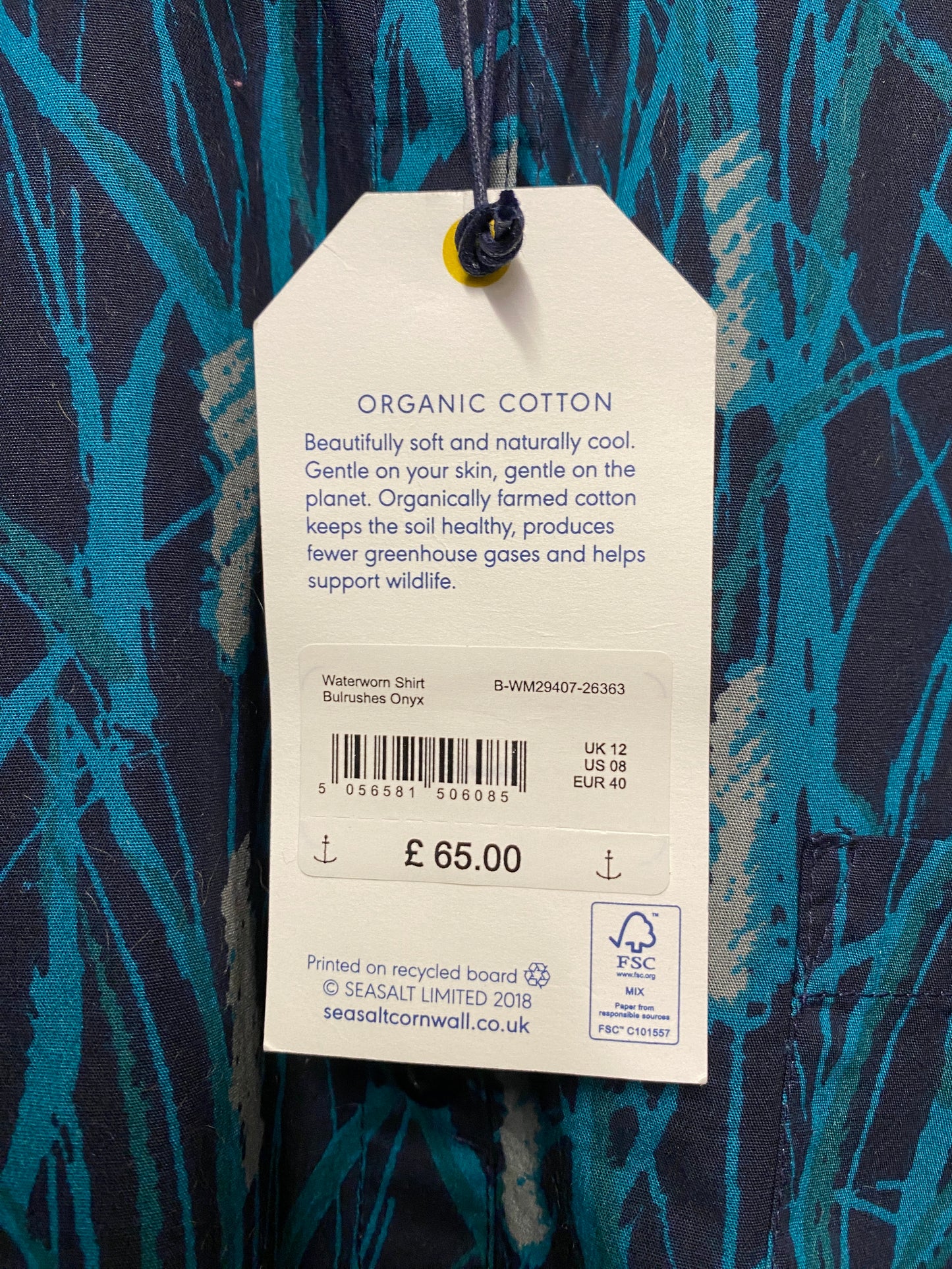 Seasalt Cornwall Navy Organic Cotton Bulrush Long Shirt 12 BNWT