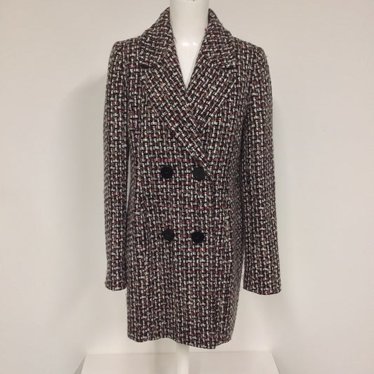 Long Tall Sally Black & Pink Speckled Wool Blend Coat Size 10