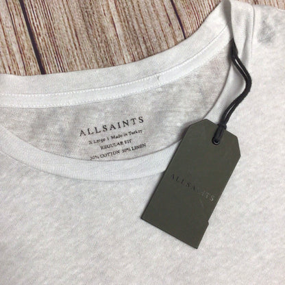 BNWT AllSaints Optic White Kurtz Short Sleeve Crew Neck T Shirt Size XL