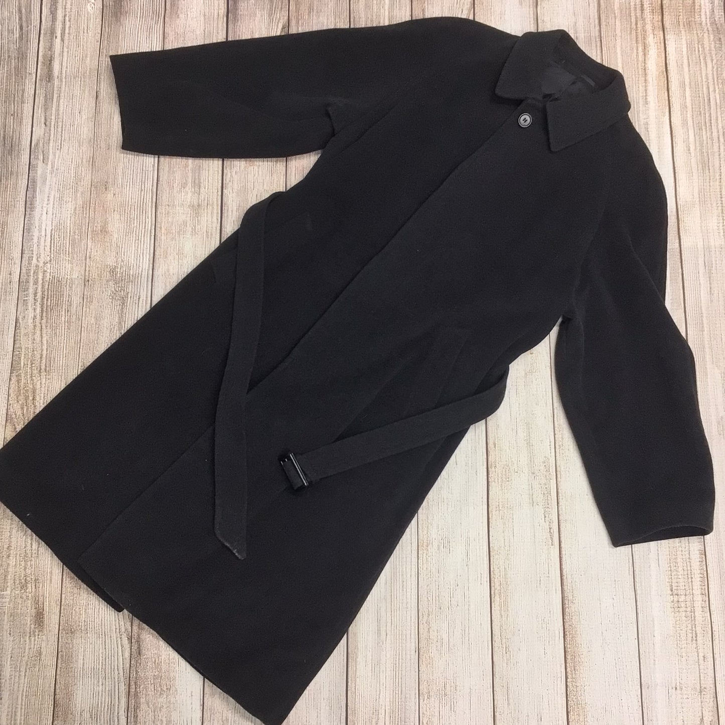 Kurt Geiger Dark Grey/Black Wool & Cashmere Blend Coat Size 40
