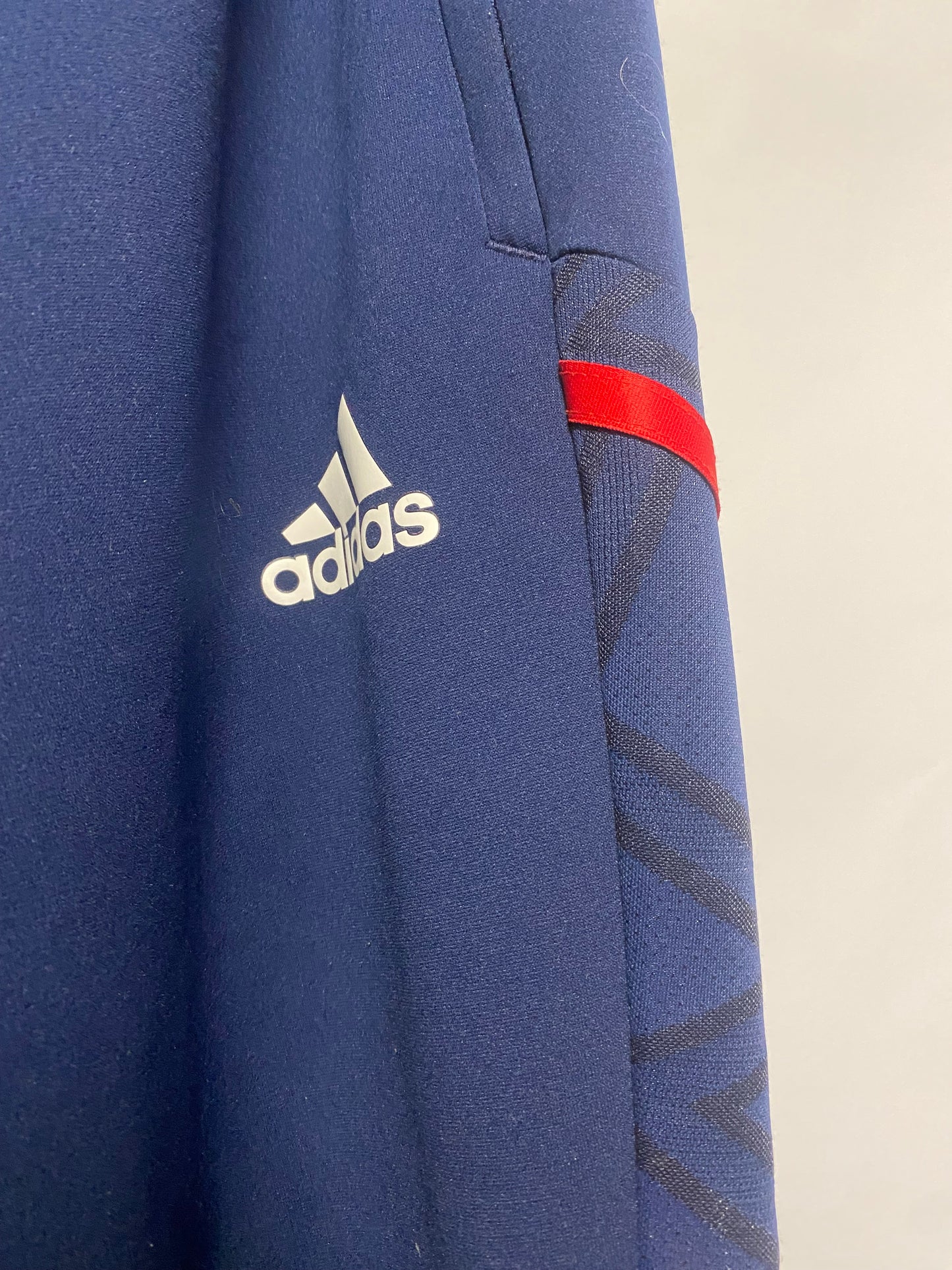 Adidas Arsenal Navy and Red Tapered Joggers Large