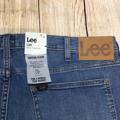 BNWT Lee Blue Luke Slim Tapered Jeans Size W36 L34