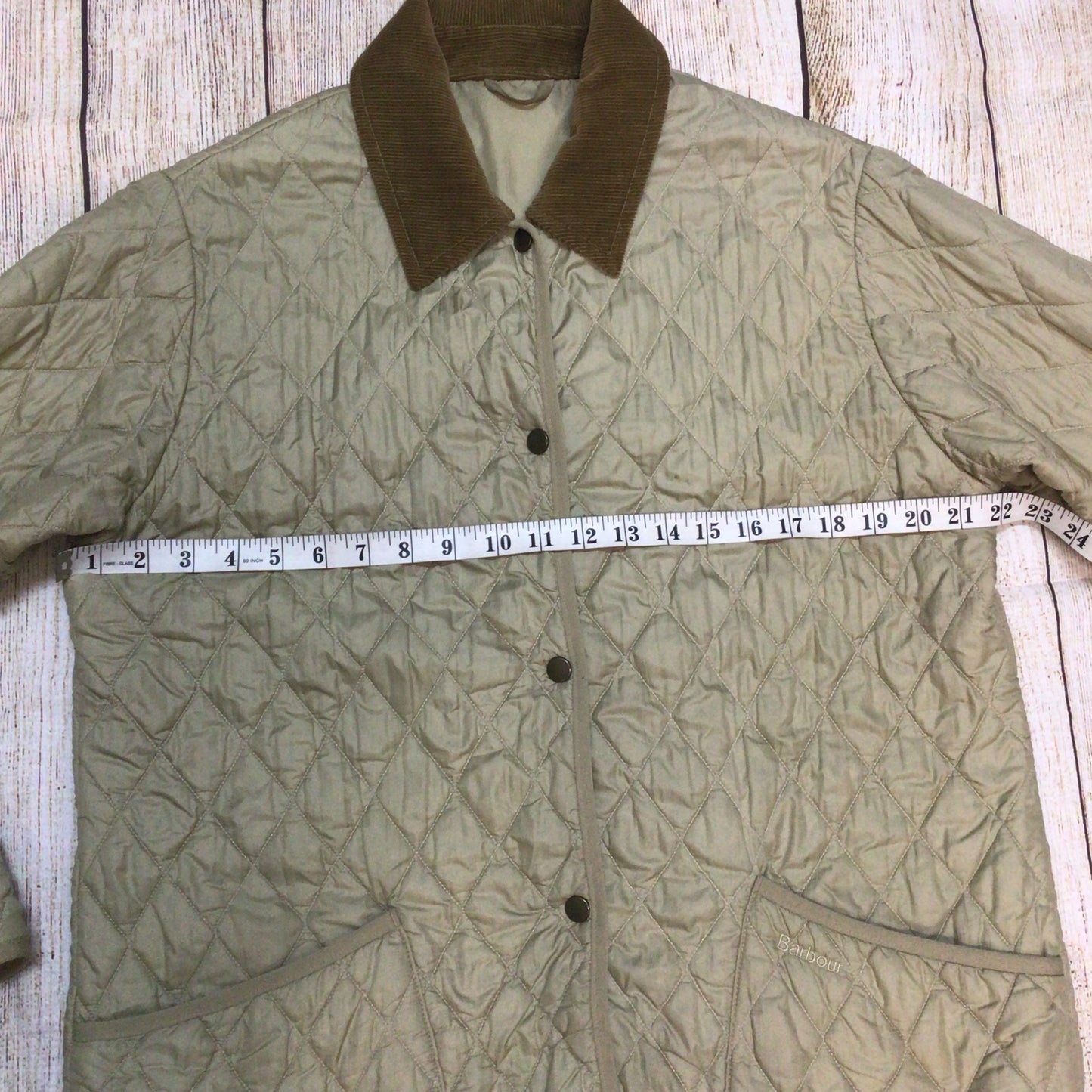 Barbour Light Khaki Flyweight Langdale Quilt Jacket Size 16