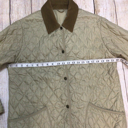 Barbour Light Khaki Flyweight Langdale Quilt Jacket Size 16