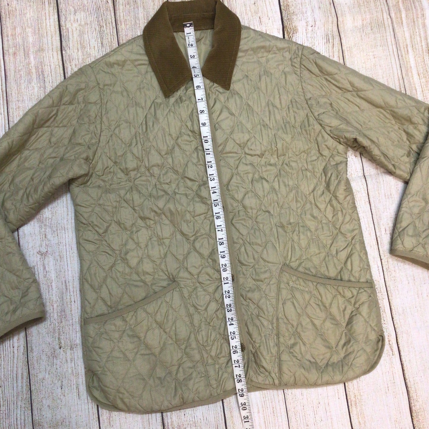 Barbour Light Khaki Flyweight Langdale Quilt Jacket Size 16