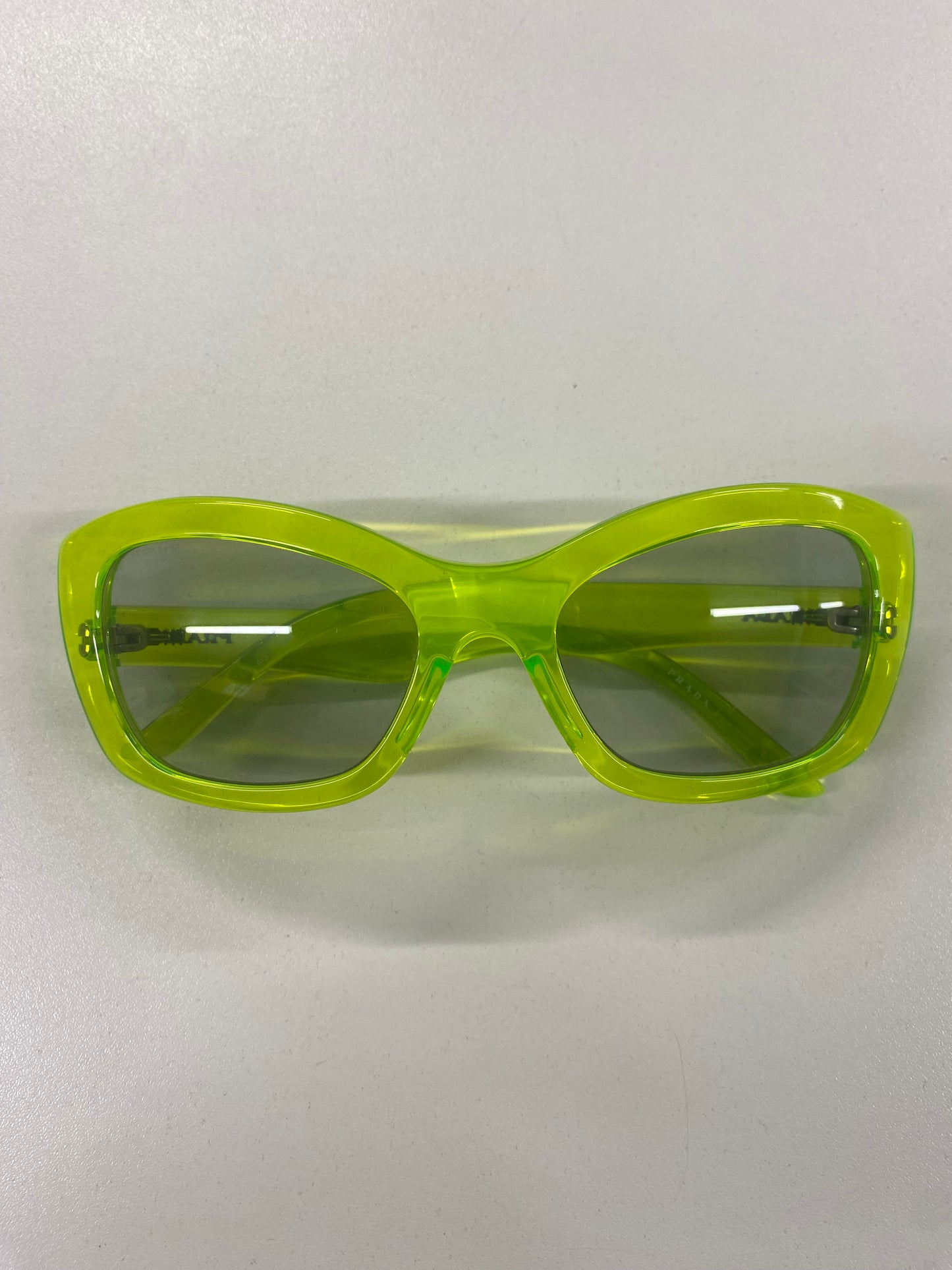 Prada Fluorescent Green Sunglasses SPR 19M ABI-RQ1 171024 with Box