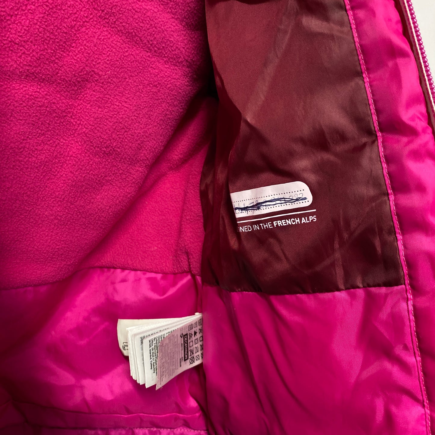 Wedze Pink Ski Jacket and Uvex Black Goggle Set Age 4
