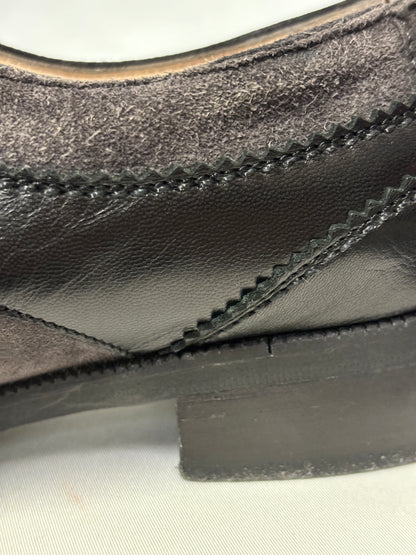 Ferragamo Grey Suede and Leather Lace Up Brogues 7.5