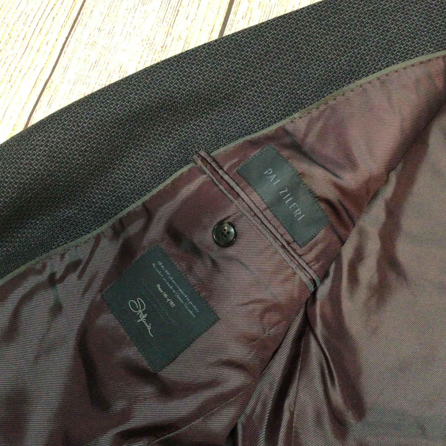 Pal Zileri Dark Grey Wool Blazer Jacket Size 50R