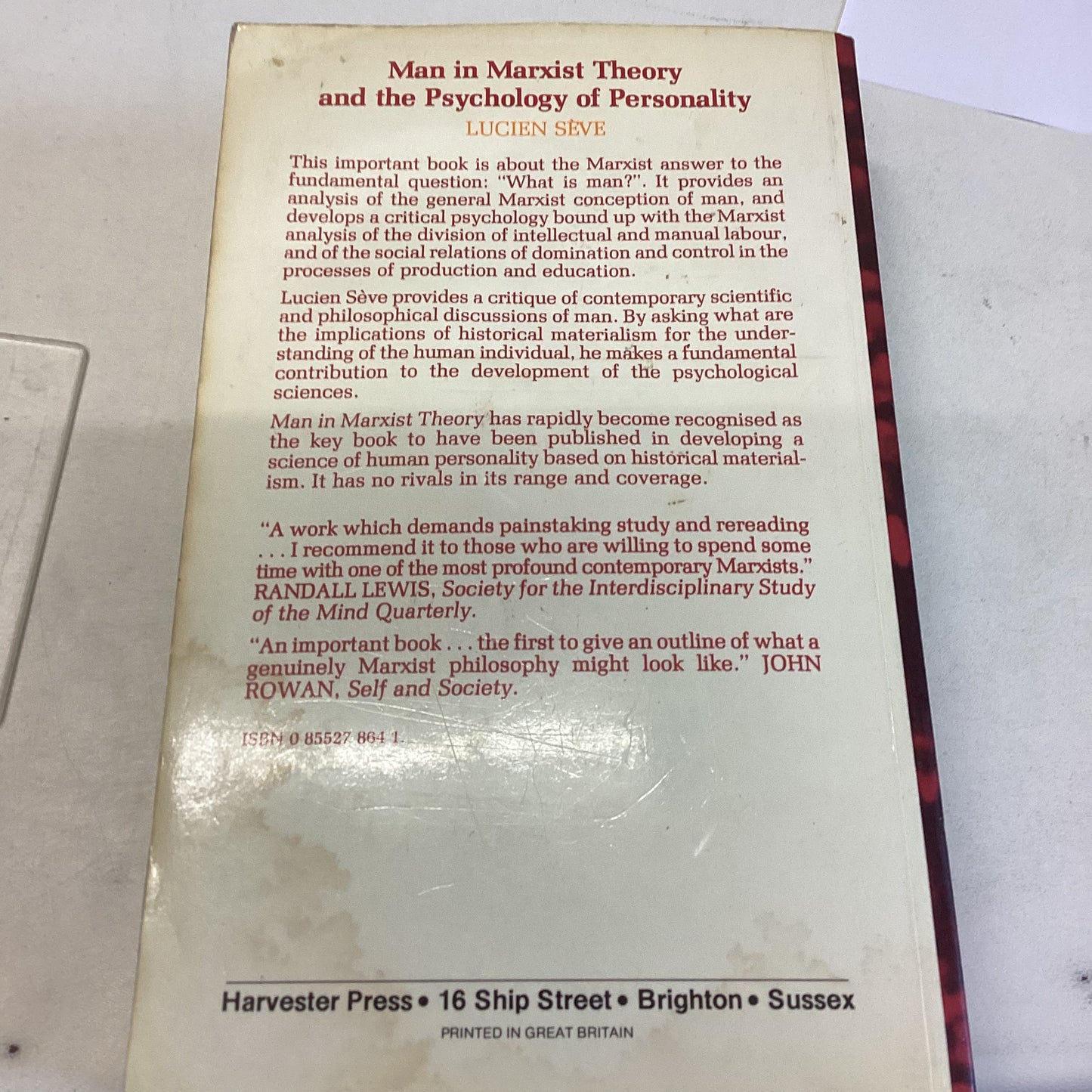Man in Marxist Theory and The Psychology of Personality Lucien Seve