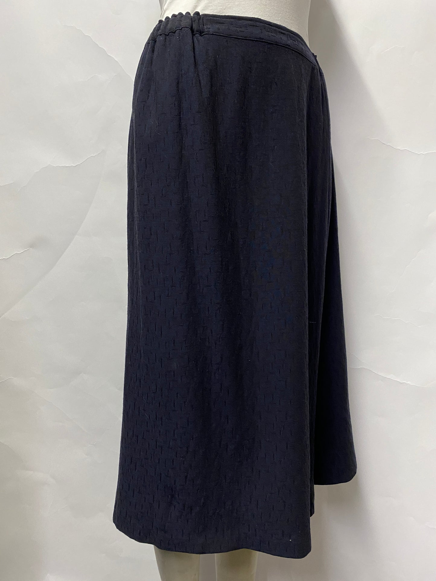 Shrin Guild Navy Wool A-line Skirt Small