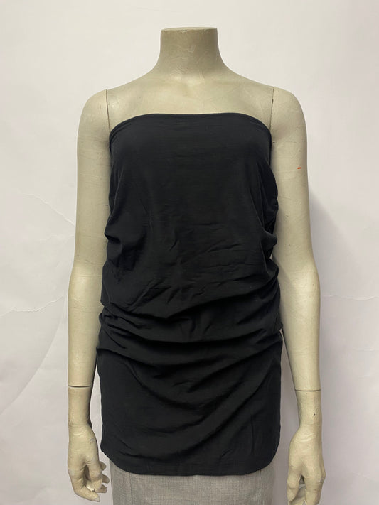James Perse Black Stretch Ruched Strapless Tube Top 8