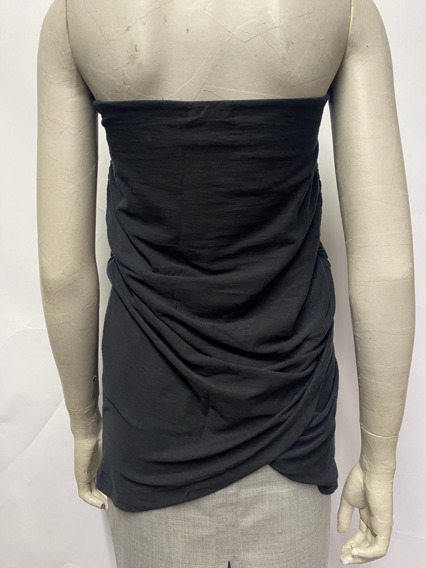 James Perse Black Stretch Ruched Strapless Tube Top 8