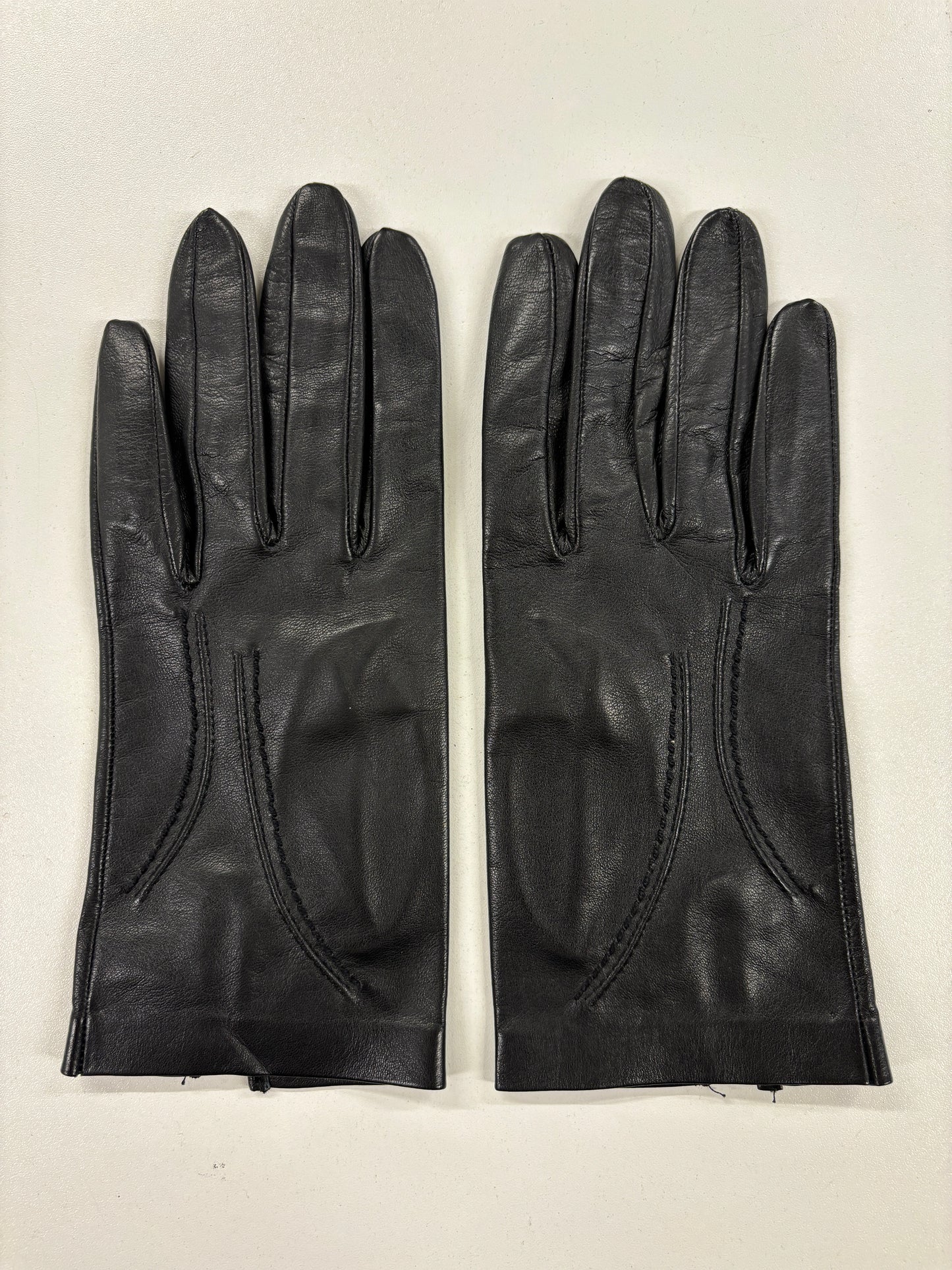 Vintage Black Leather Gloves 7 / Small