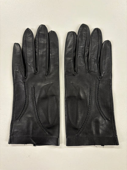 Vintage Black Leather Gloves 7 / Small