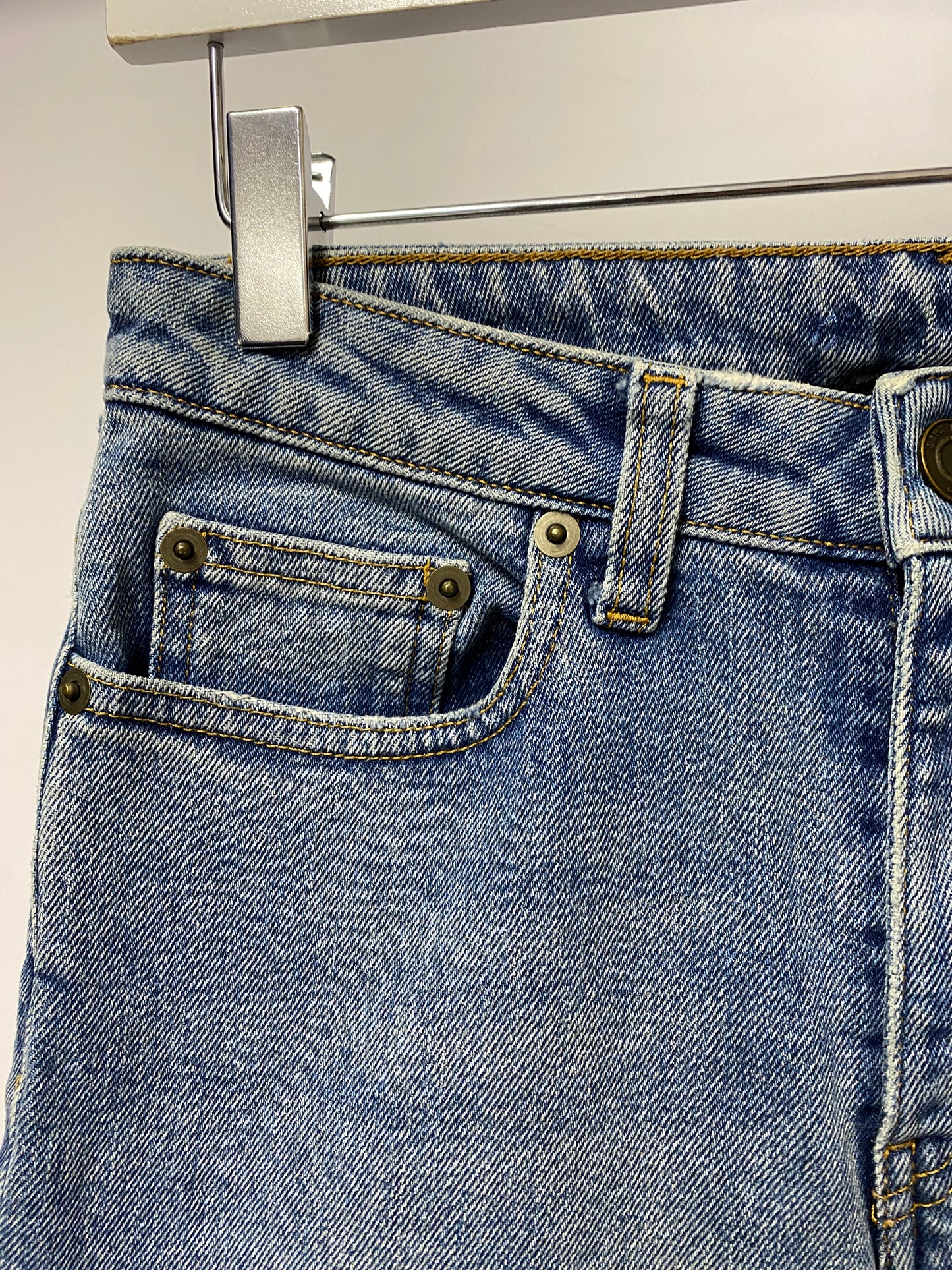 Saint Laurent Blue Stonewash Denim Slim Fit High Rise Jeans 27