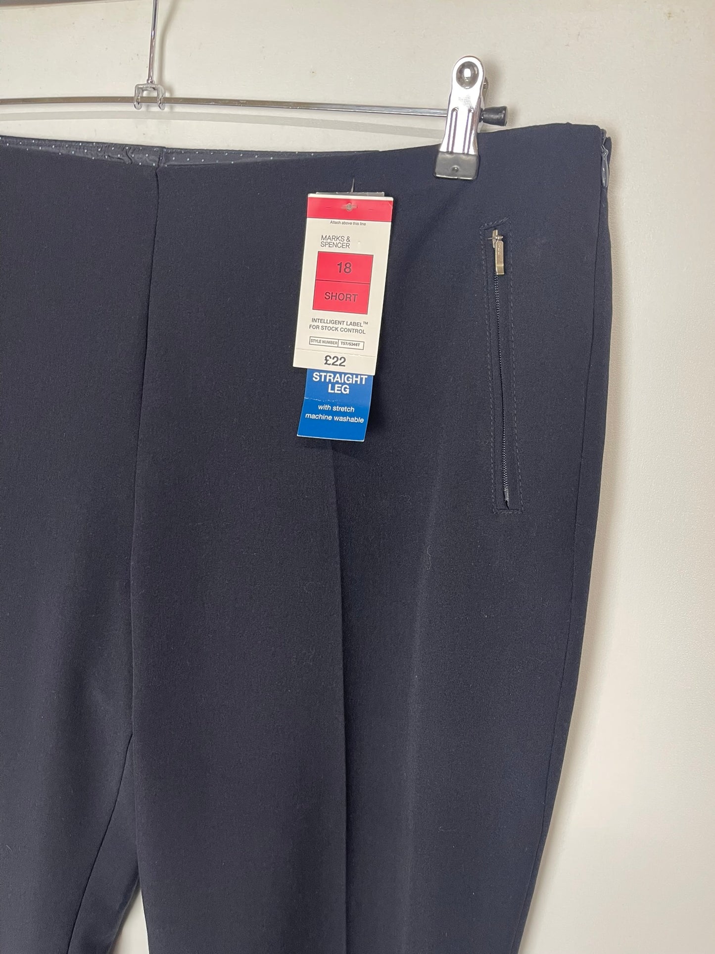 BNWT M&S Blue Trousers Size 18 Short