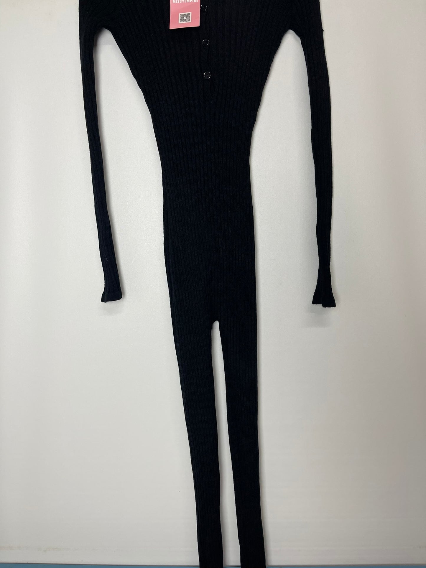 BNWT Missy Empire Black Knitted Jumpsuit Small