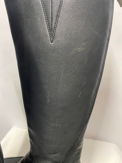 Fitflop Black Leather Knee High Boots with Zip 4